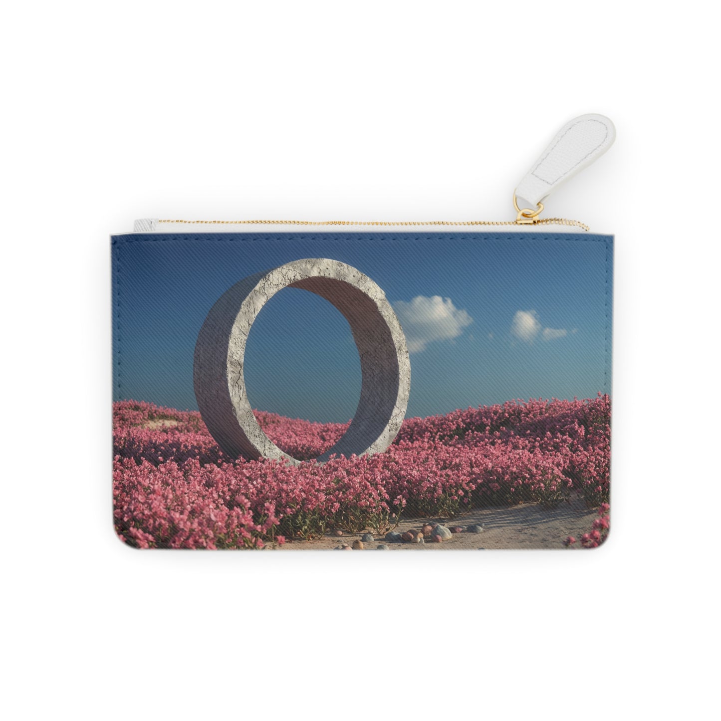 Celestial Ring Mini Clutch Bag – Whispering Petals Under Azure