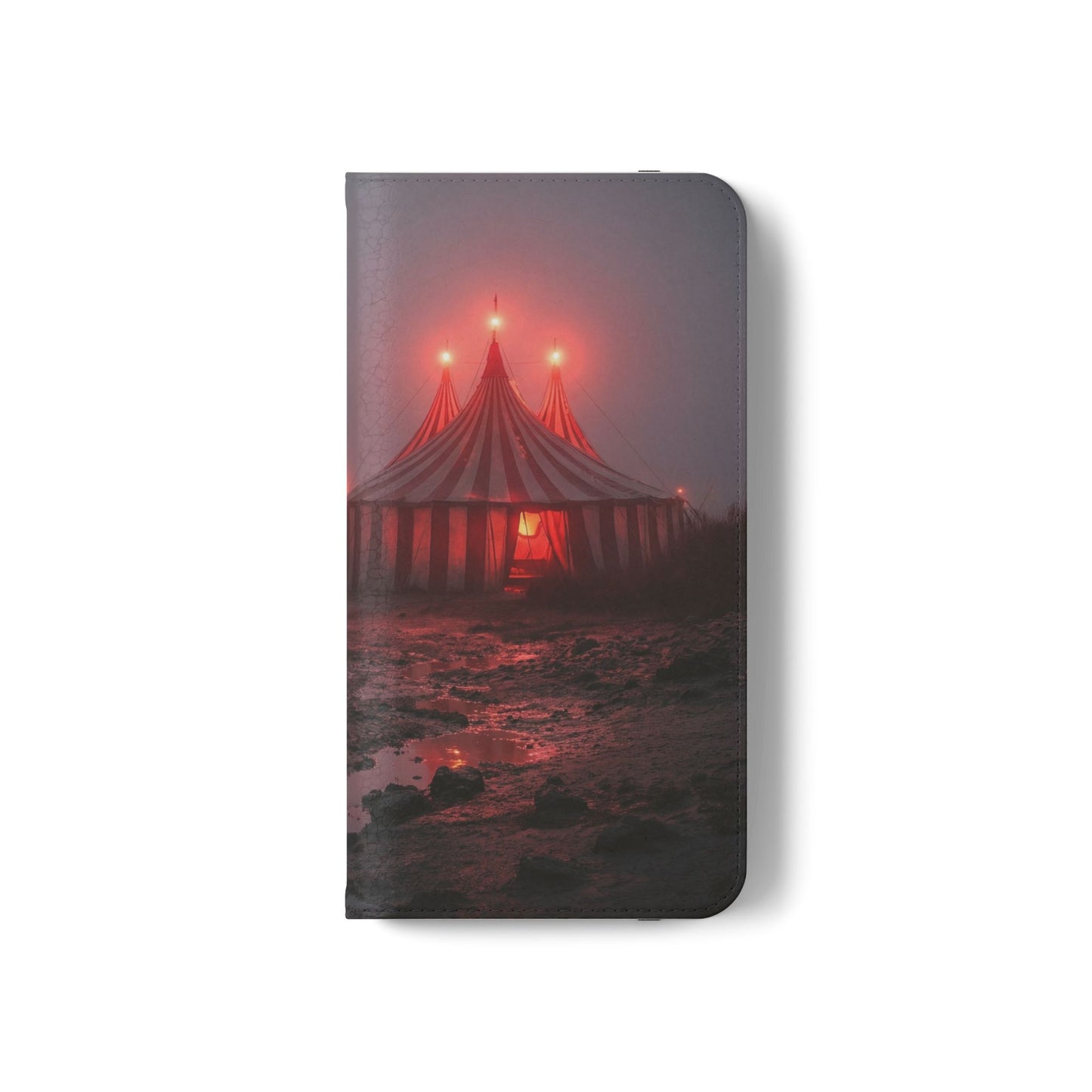 Crimson Circus Tent Flip Cases – Misty Coastside Lantern Scene
