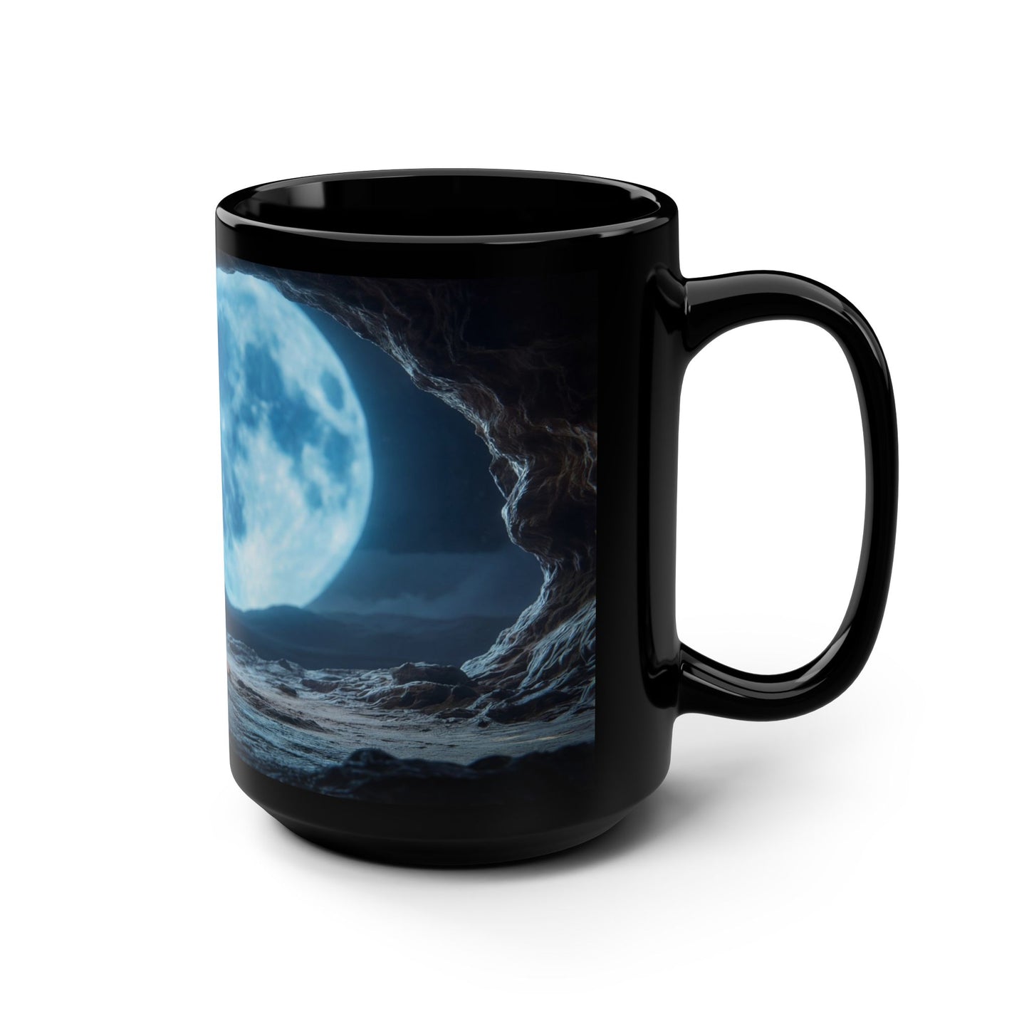 Moonlit Monk Meditation Mug – Serene Blue Glow Night Scene