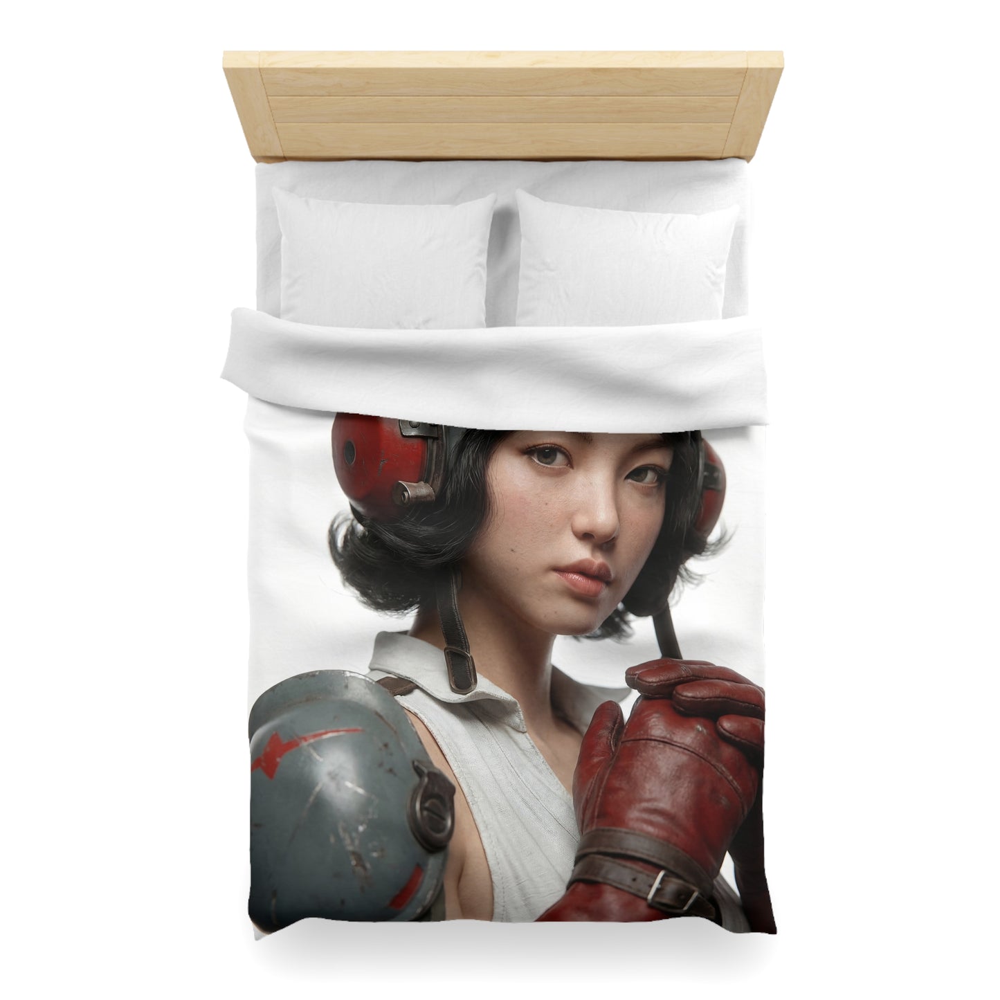 Aviator’s Gaze Microfiber Duvet Cover – Crimson Gloves and Skyward Resolve