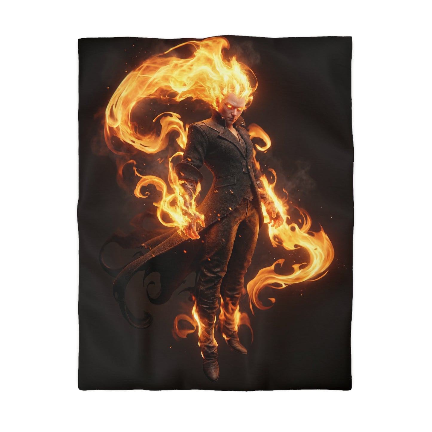 Flame-Weaver Duvet Cover – Sovereign of Ember and Shadow