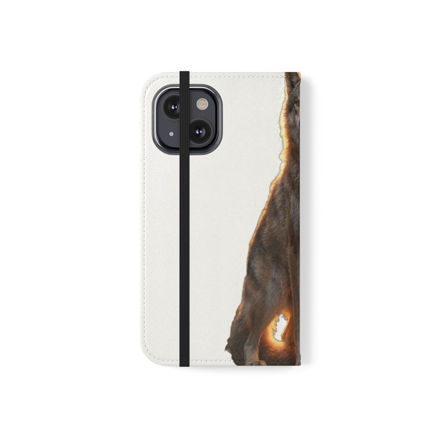 Sunlit Wolf Flip Cases – Golden Hour Sentinel Portrait