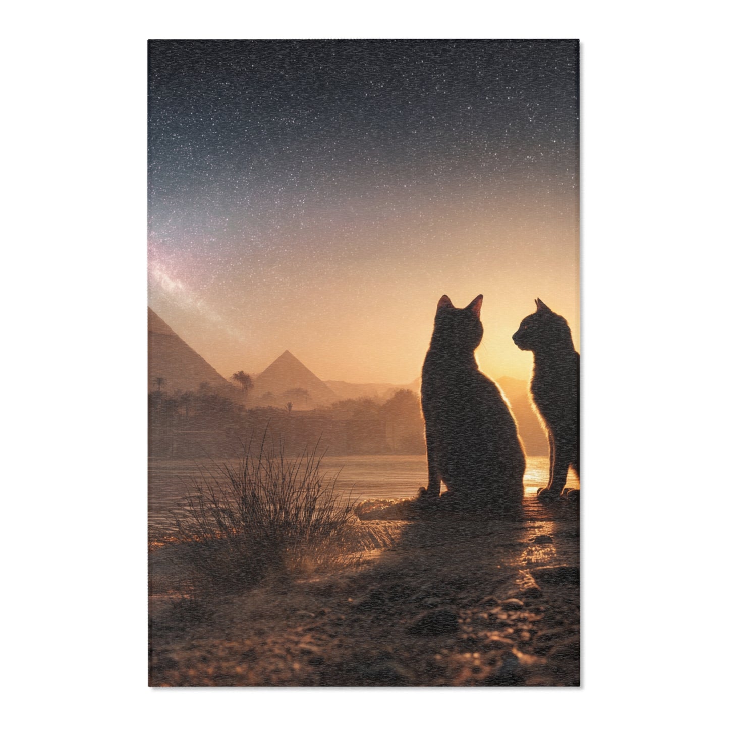 Starlit Pyramids Cat Rugs – Whispers of Ancient Sky