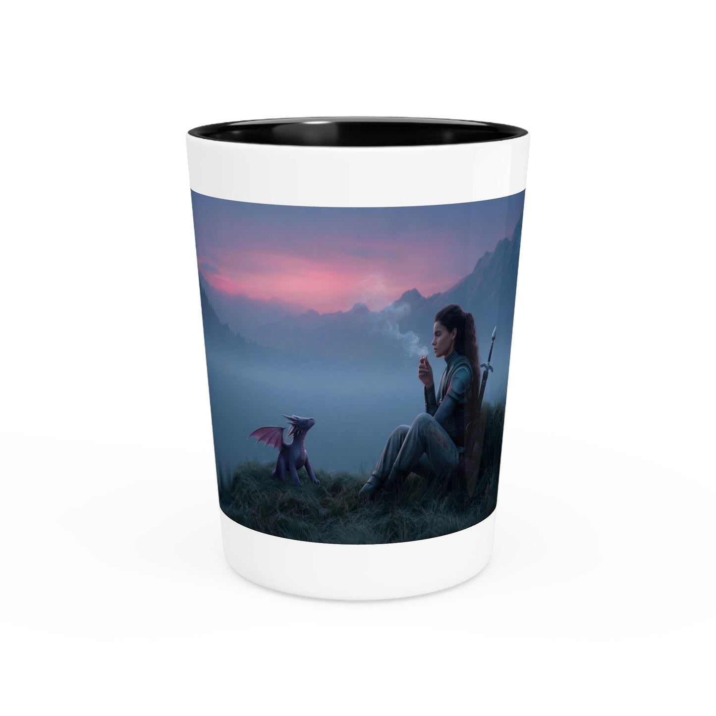 Misty Peak Sentinel – Small Glass with Dragon Companion