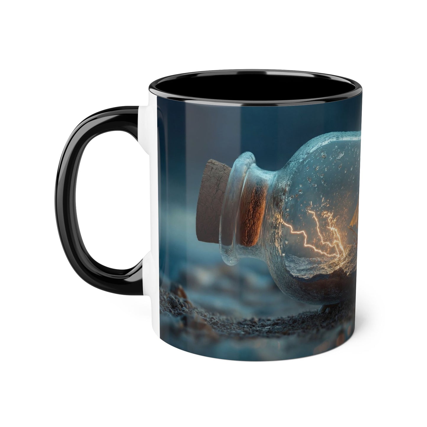 Storm Captured Accent Mugs, 11oz – Ship in a Bottle Lightning Scene