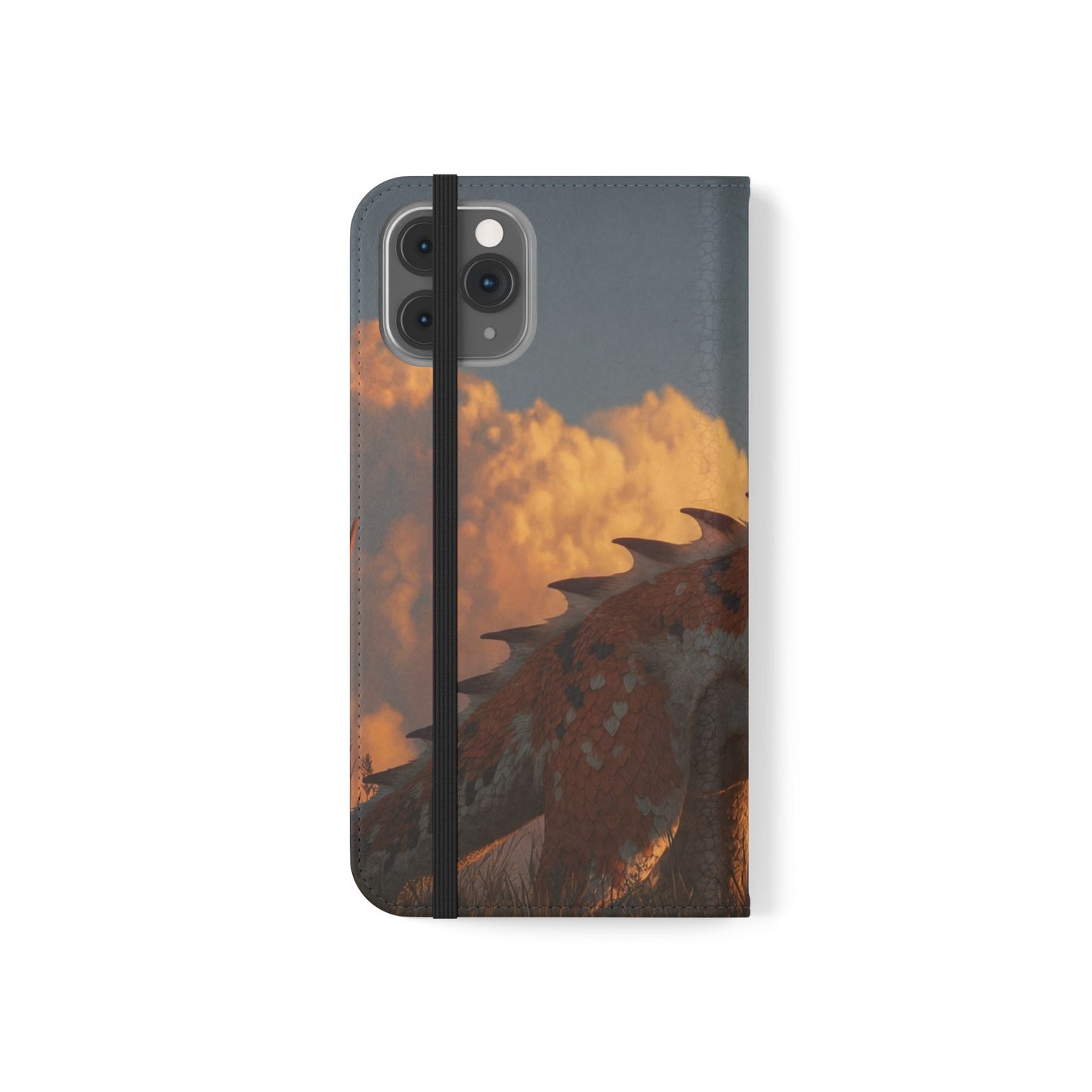 Gilded Dragon Flip Cases – Amber Sunset Guardian