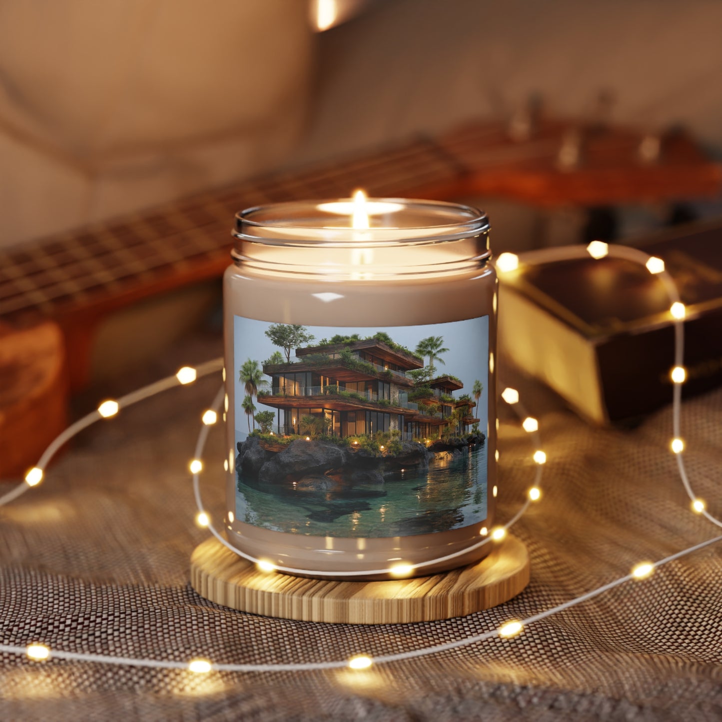 Oceanfront Jungle Retreat Scented Soy Candles with White Lid, 9oz – Luminous Island Sanctuary