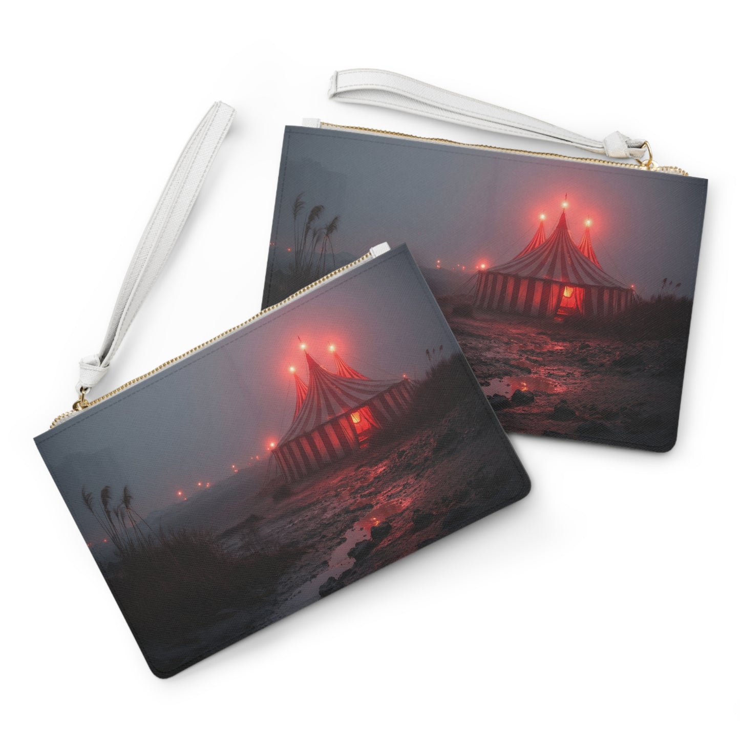 Crimson Carnival Tent Clutch Bag – Midnight Mirage on the Shore