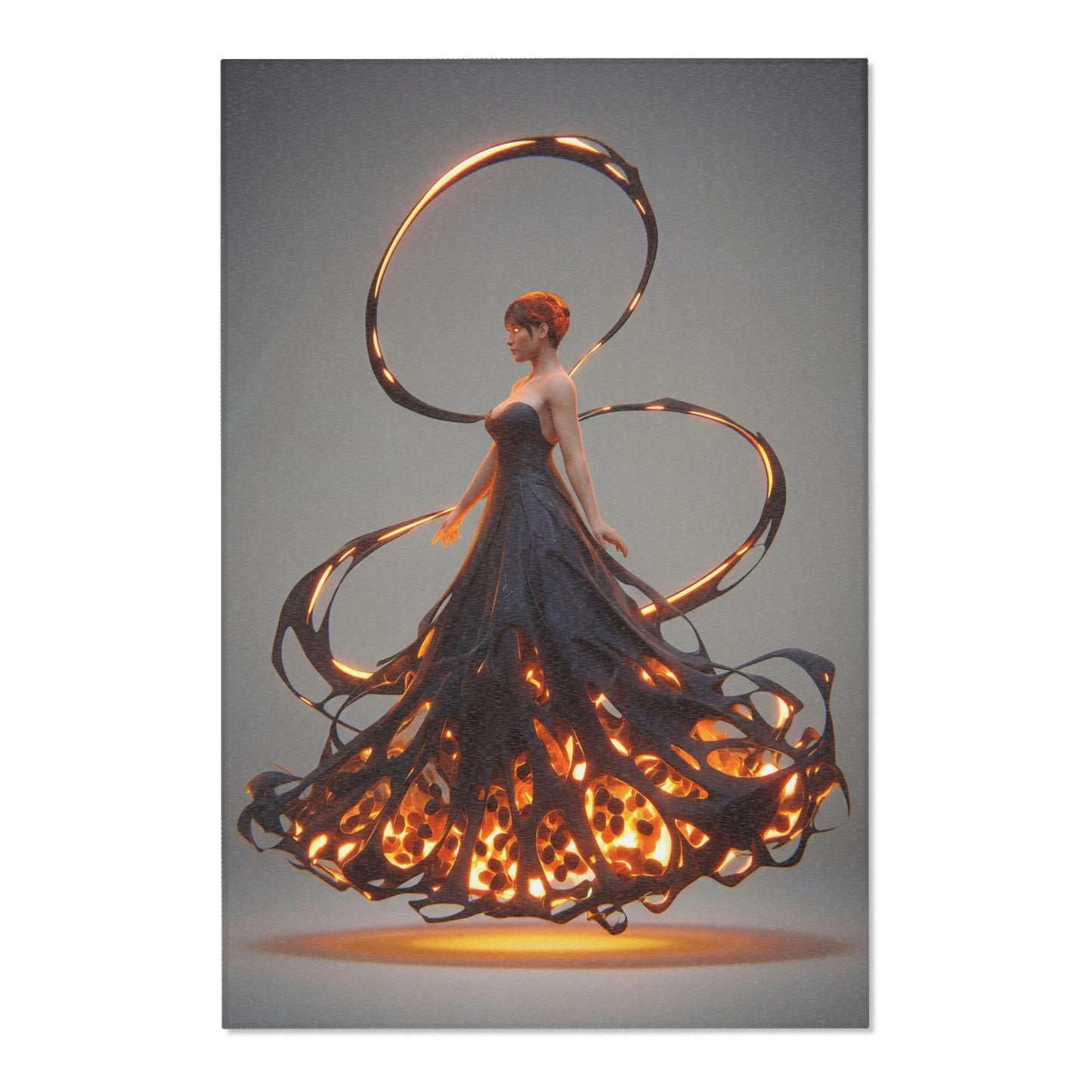 Luminescent Veil Area Rug – Ethereal Woman in Flowing Light