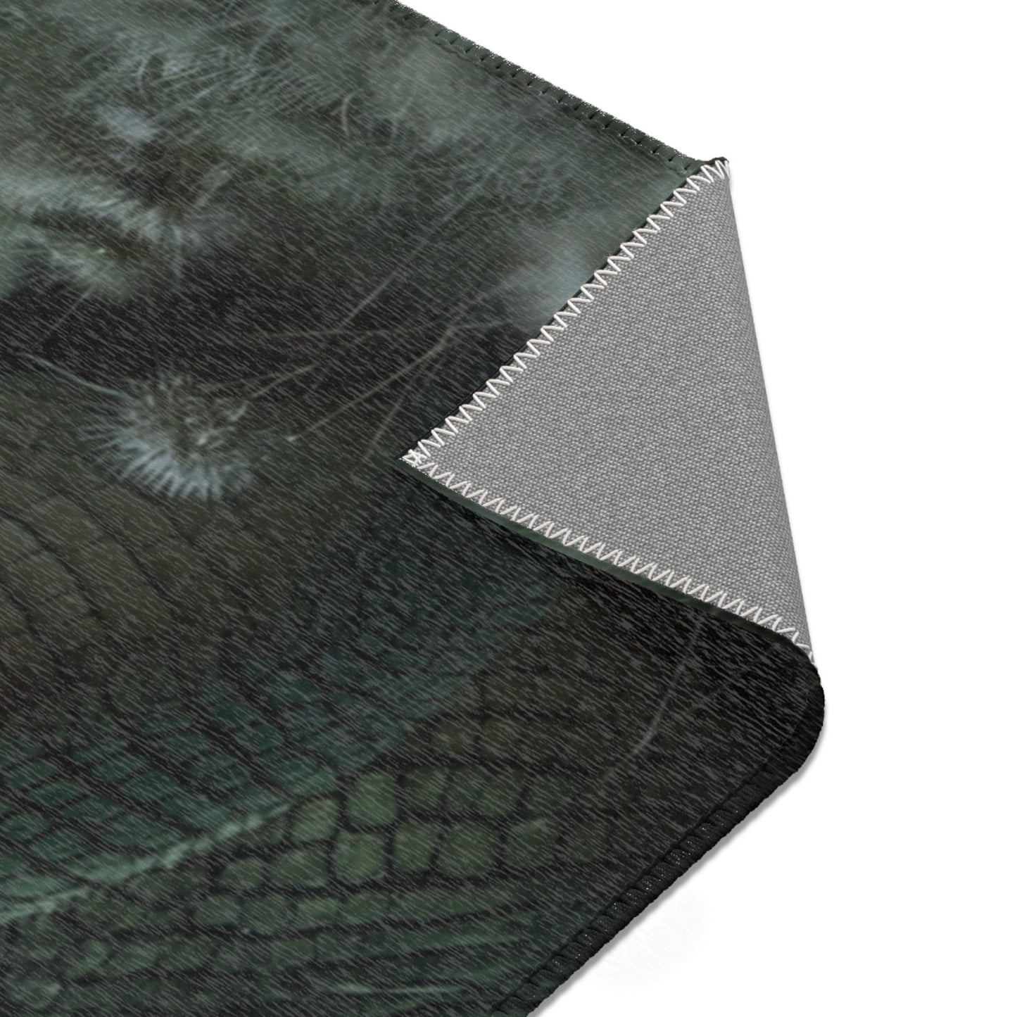 Curious Caiman Rug – Misty Meadow Encounter