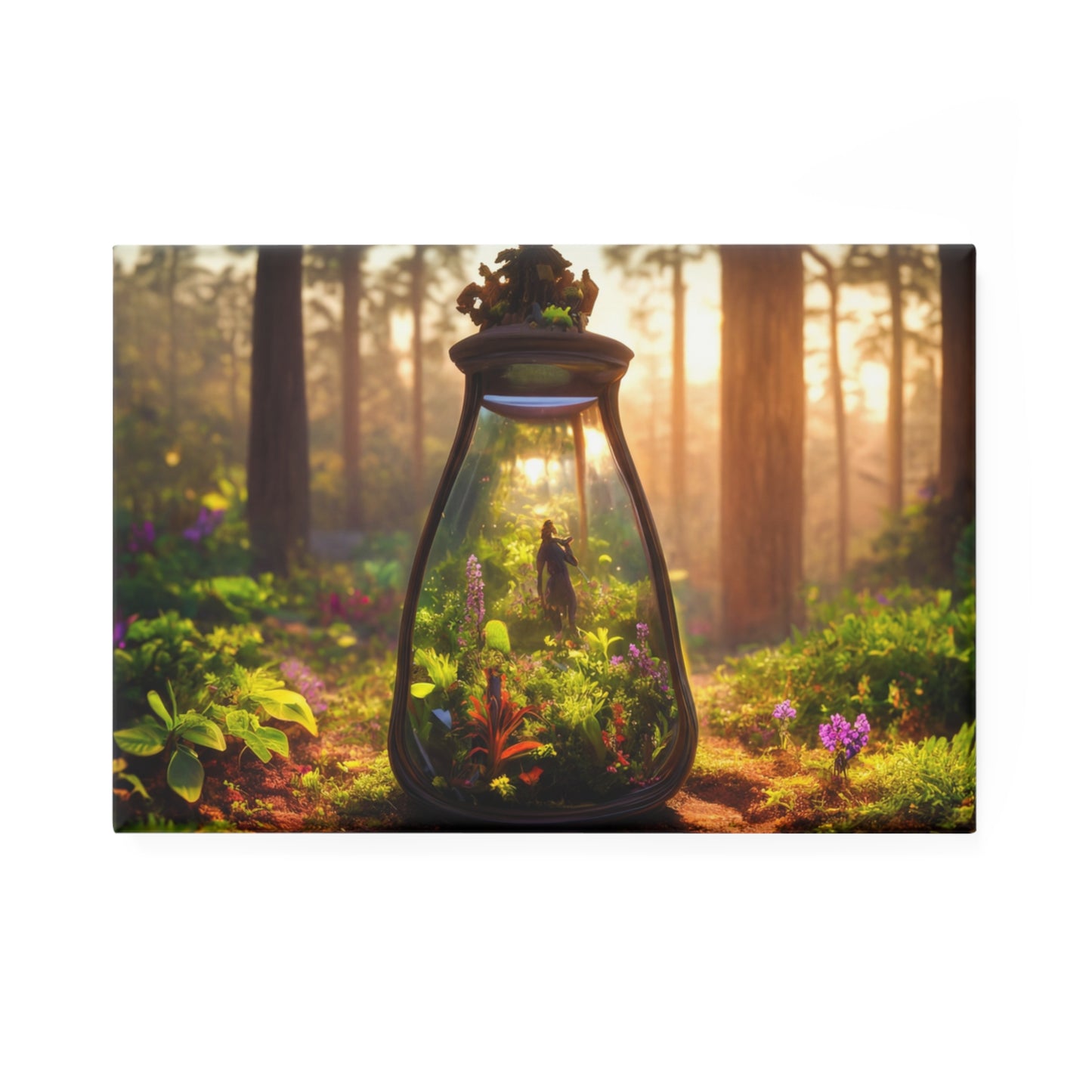 Enchanted Forest Terrarium Magnet – Pocket-Sized Sunlit Wilderness