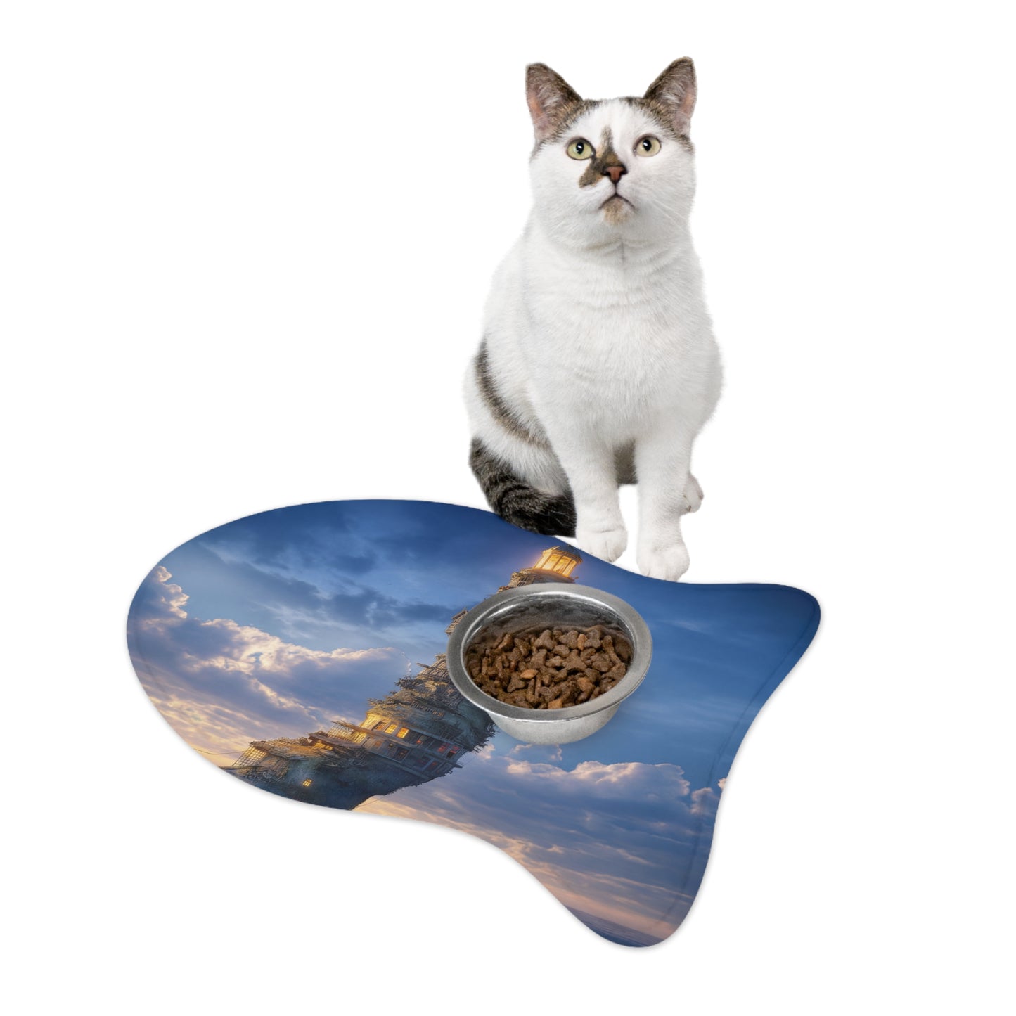 Luminous Sky Tower Pet Feeding Mats – Twilight Beacon for Your Furry Companions