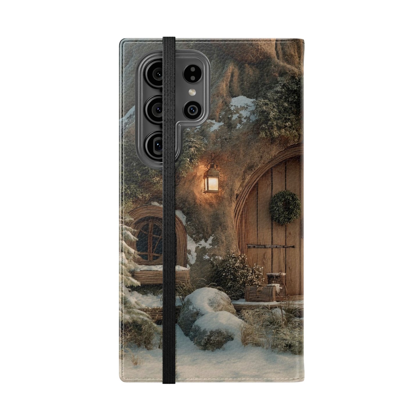 Hobbit Hole Flip Cases – Cozy Winter Doorway Scene