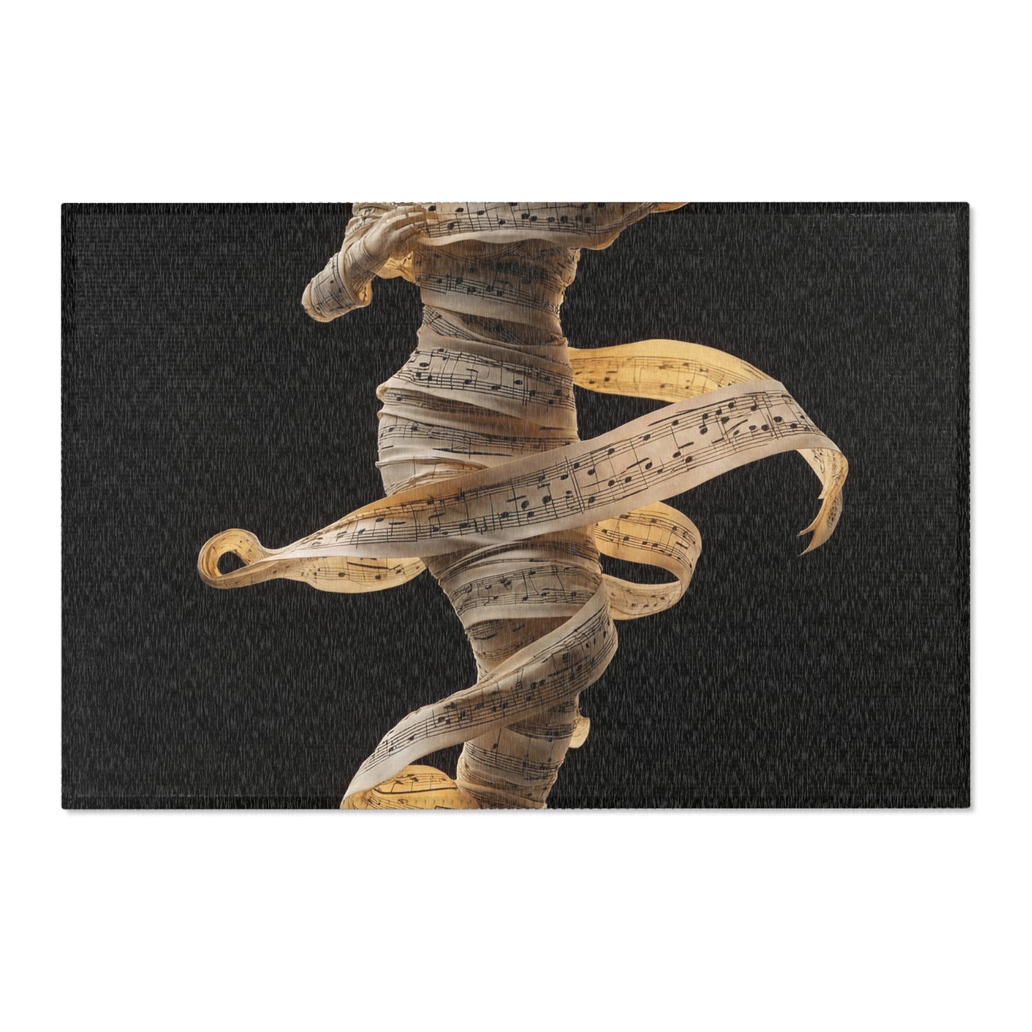 Melodic Muse Area Rug – Whirling Symphony in Golden Notes