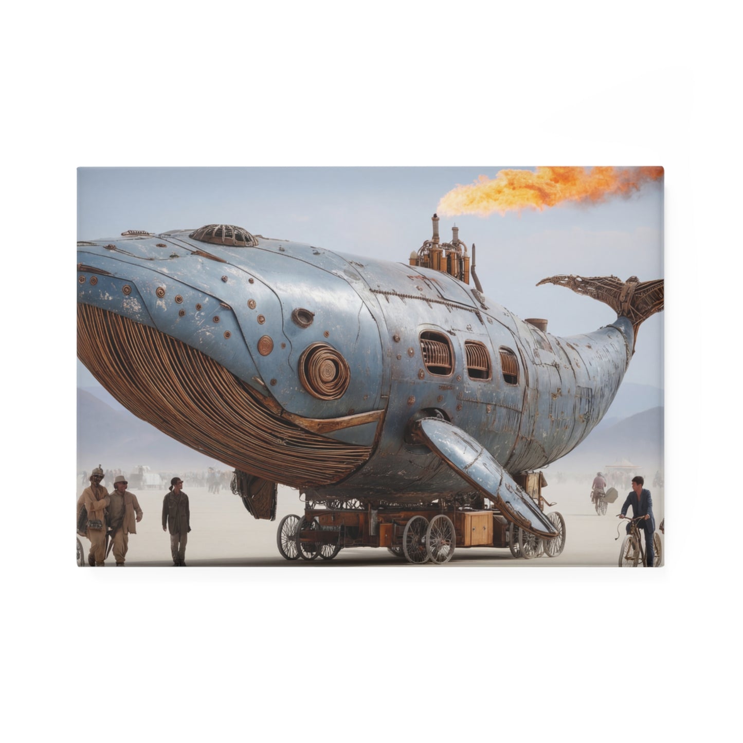 Steam Whale Art Magnet – Gilded Engine in the Dusty Desert