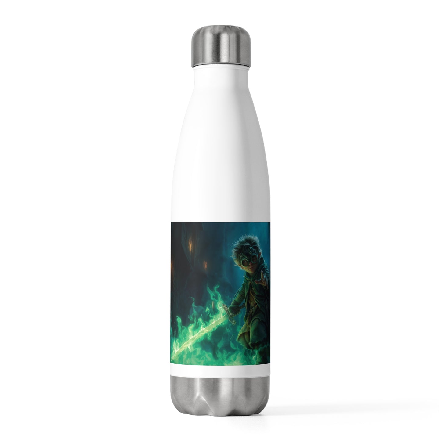 Green-Eyed Apprentice Swordbearer 20oz Insulated Bottle – Midnight Alley Luminescence