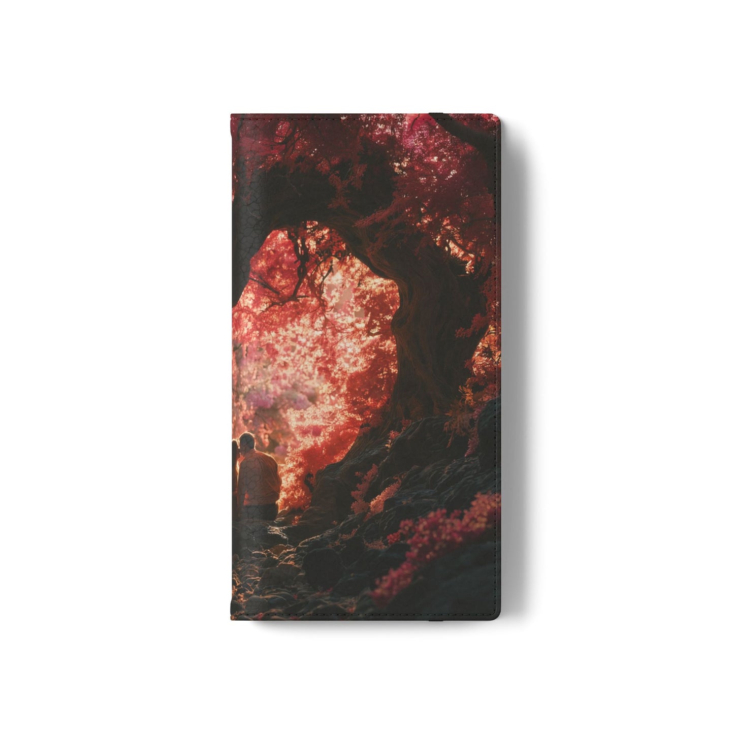 Crimson Arch Flip Cases – Heart-Shaped Canopy Romance