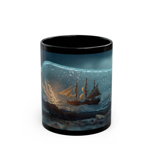 Storm-Sailed Ship in Bottle Mug – Captured Gale on a Glass Sea