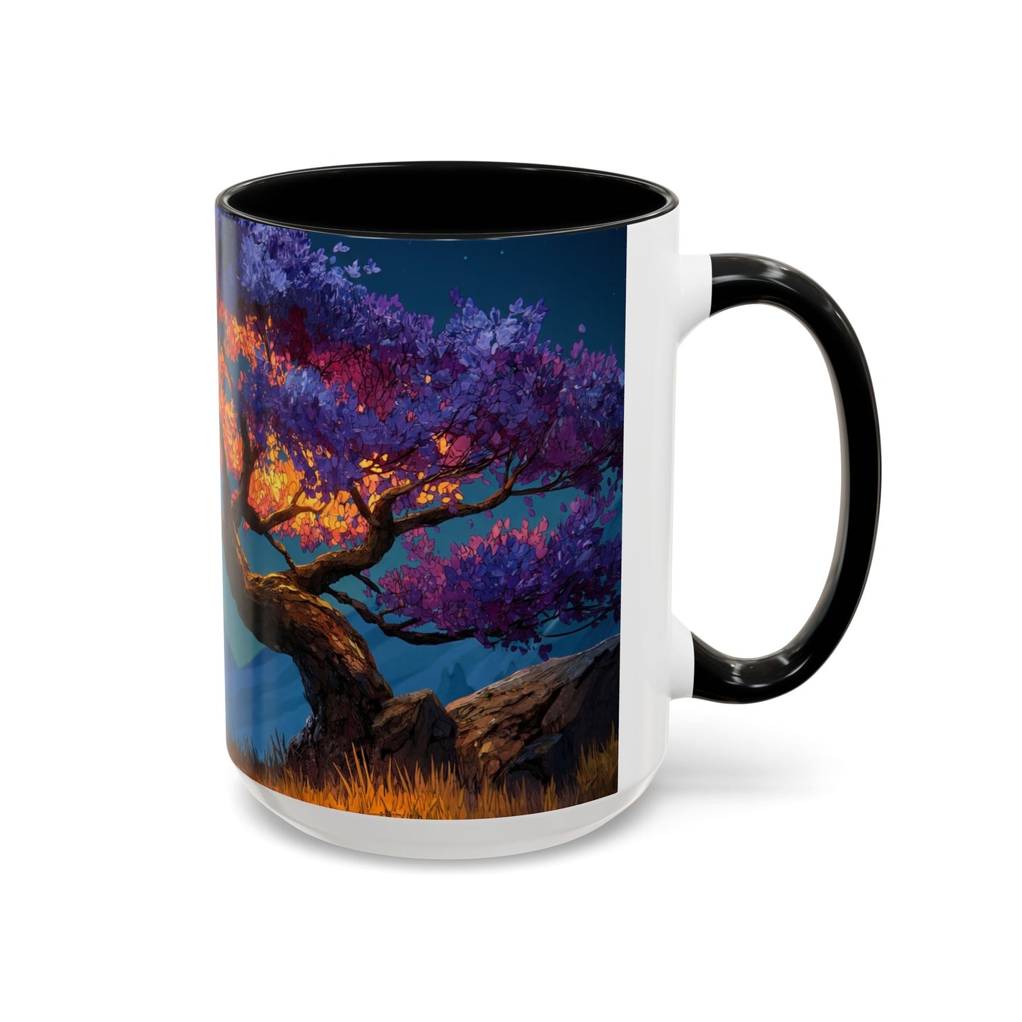 Celestial Tree Accent Coffee Mug (11, 15oz) – Twilight Bloom Dreamscape