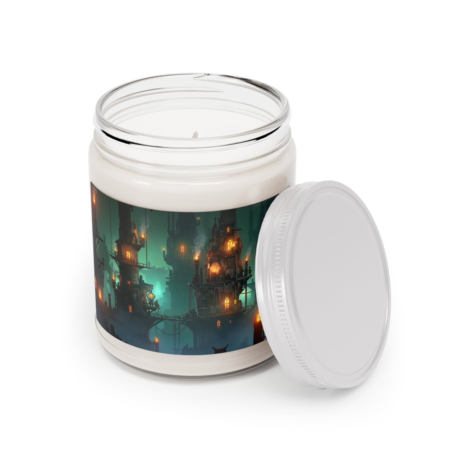Floating City of Lanterns Scented Soy Candles with White Lid, 9oz – Glow in the Mist