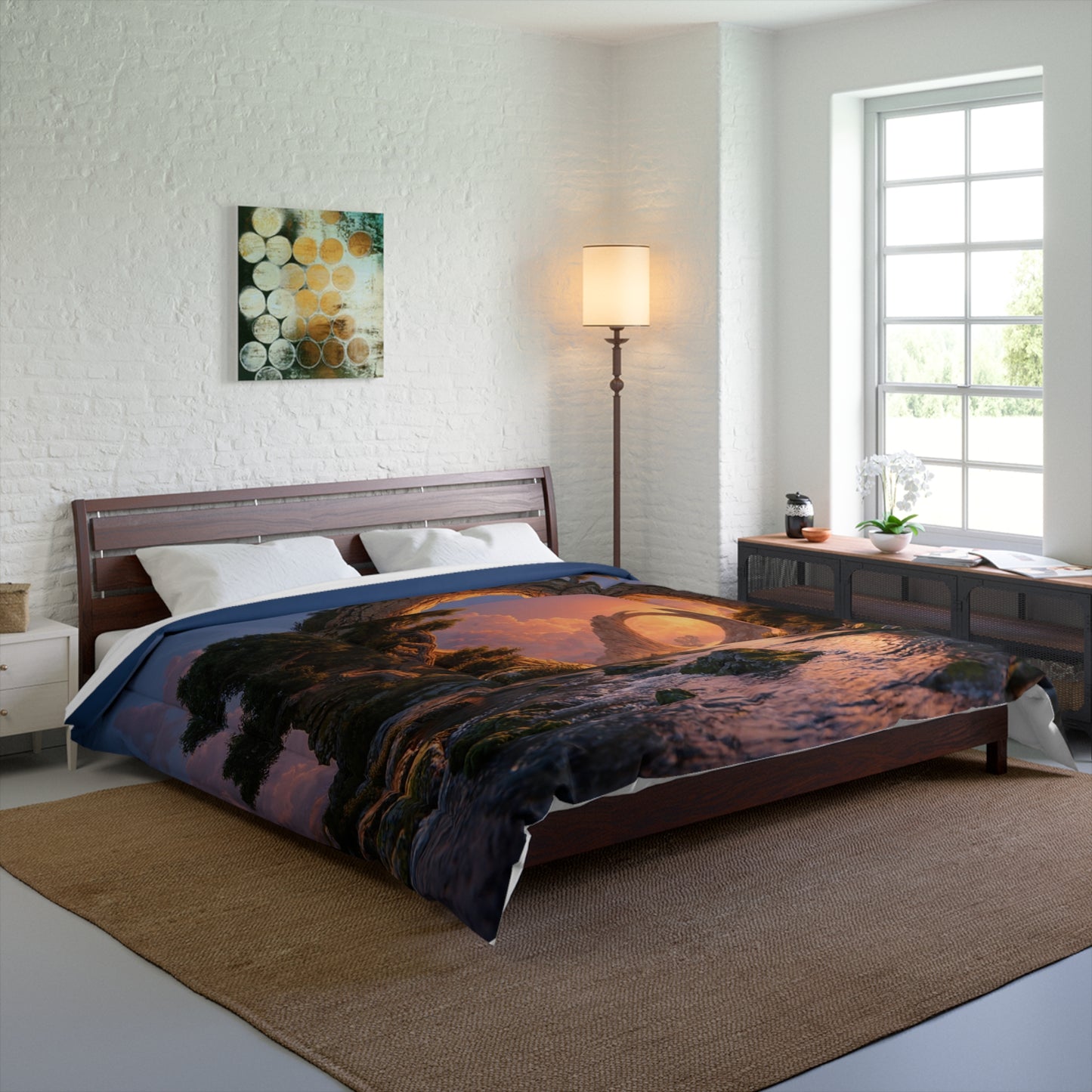 Celestial Archway Comforter – Sunset Portal Dreamscape