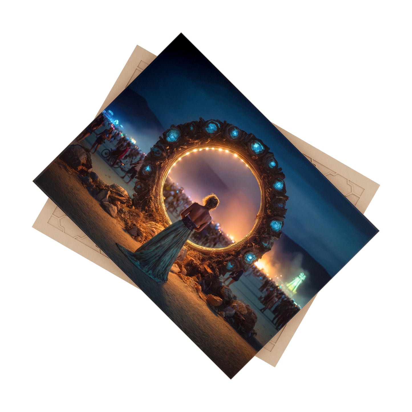 Portal Guardian Ceramic Photo Tile – Standing at the Threshold of Twilight