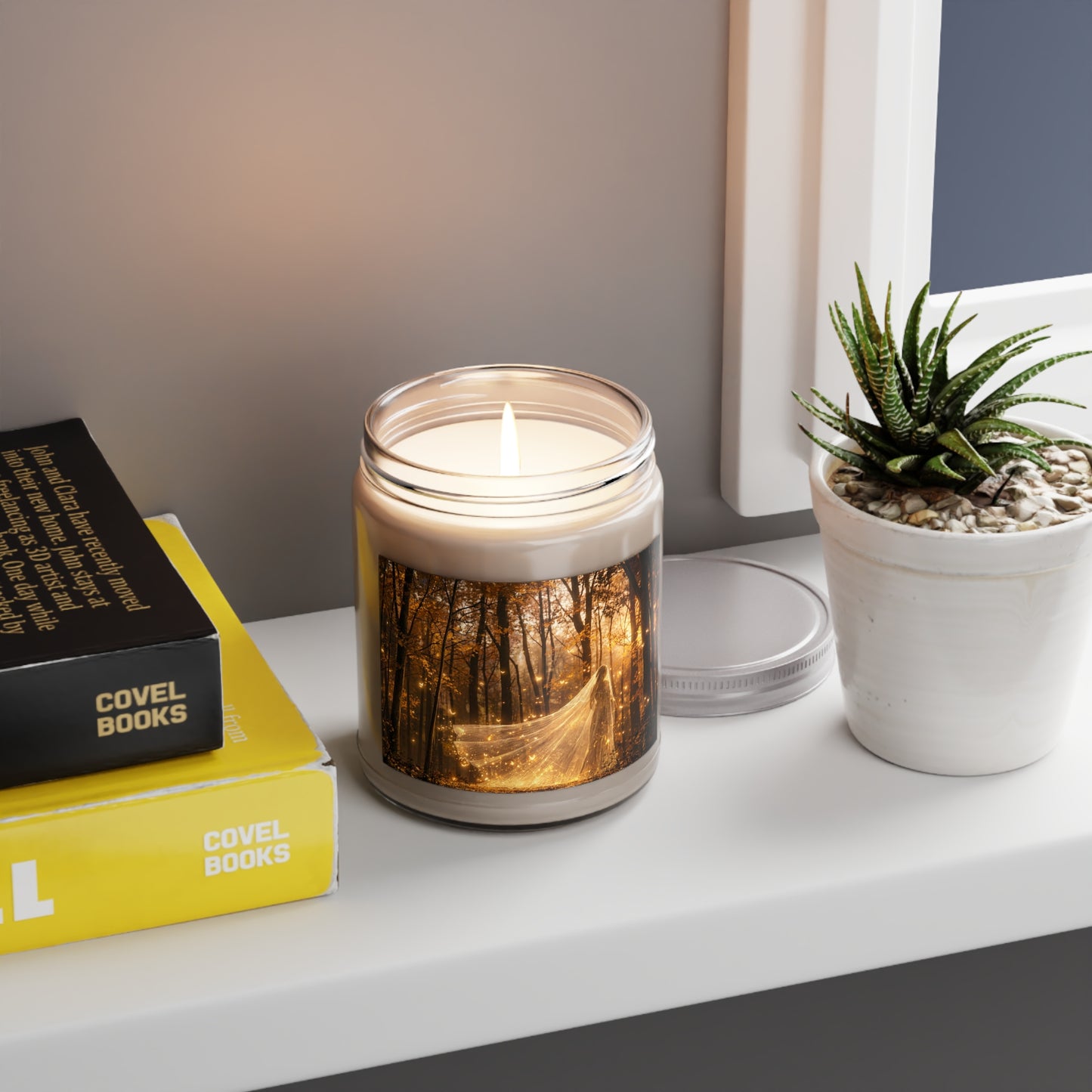 Enchanted Forest Veil Candle – Golden Twilight Guardian