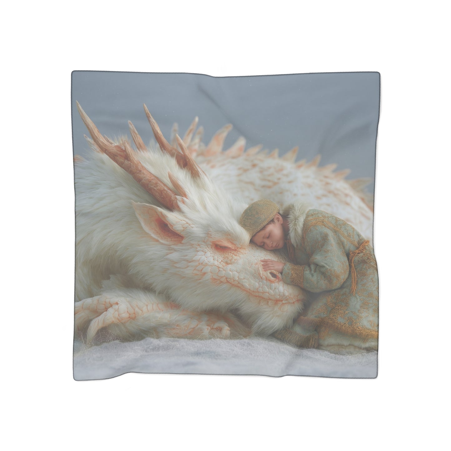 Snow Dragon Companion Poly Scarf – Winter’s Quiet Bond