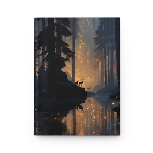 Whispering Woods Deer Journal Matte – Golden Twilight Sanctuary