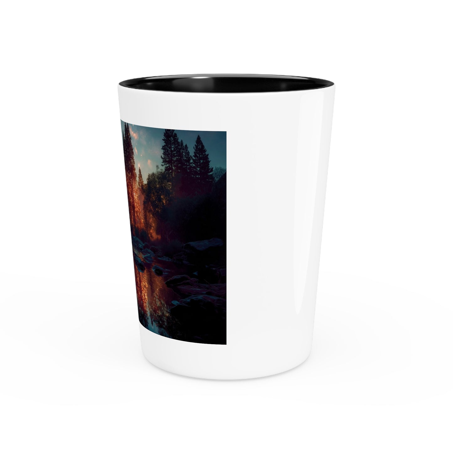 Half Dome Starlight Shot Glass – Midnight Reflections in a Quiet Valley