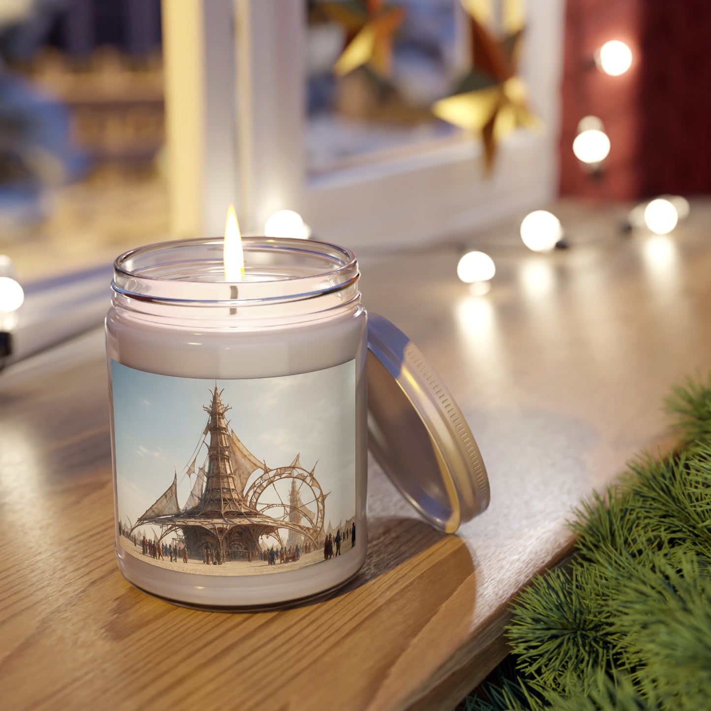Desert Sky Sail Cathedral Scented Soy Candles with White Lid, 9oz – Warm Sands and Whispering Winds