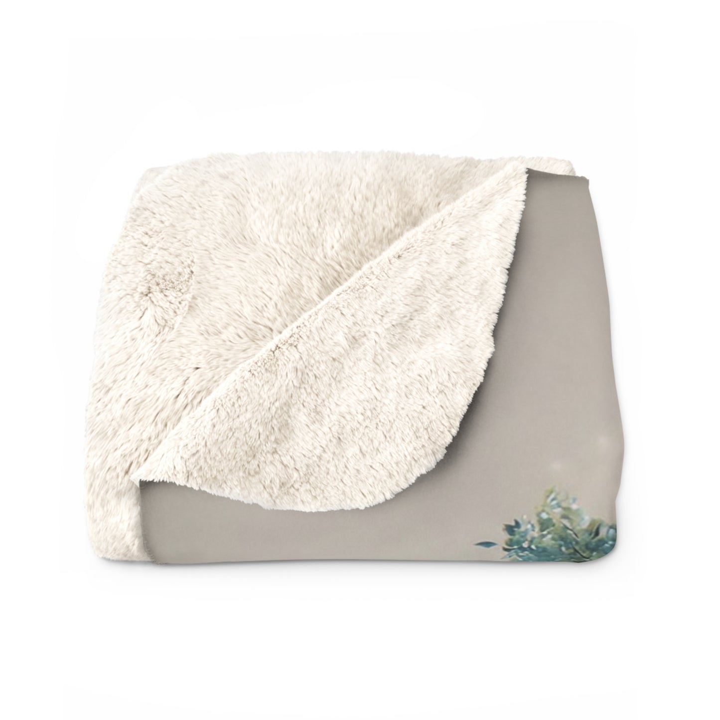 Luminous Wisdom Tree Sherpa Fleece Blanket – Celestial Glow in the Desert