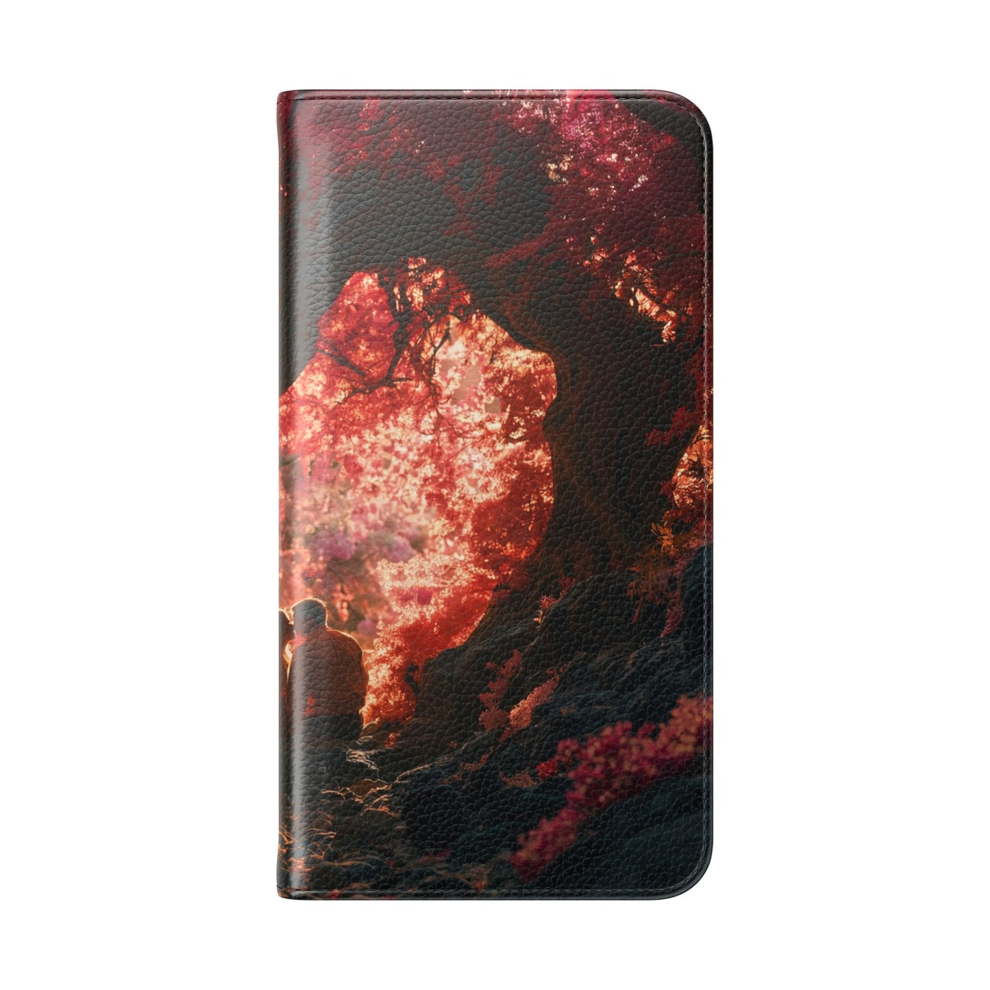 Crimson Arch Flip Cases – Heart-Shaped Canopy Romance