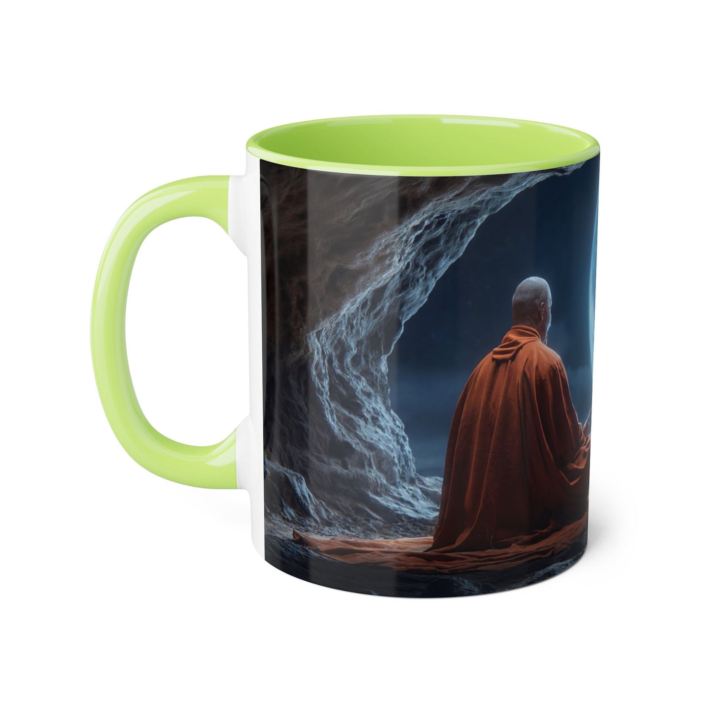 Moonlit Monk Meditation Mug – Serene Night Sanctuary
