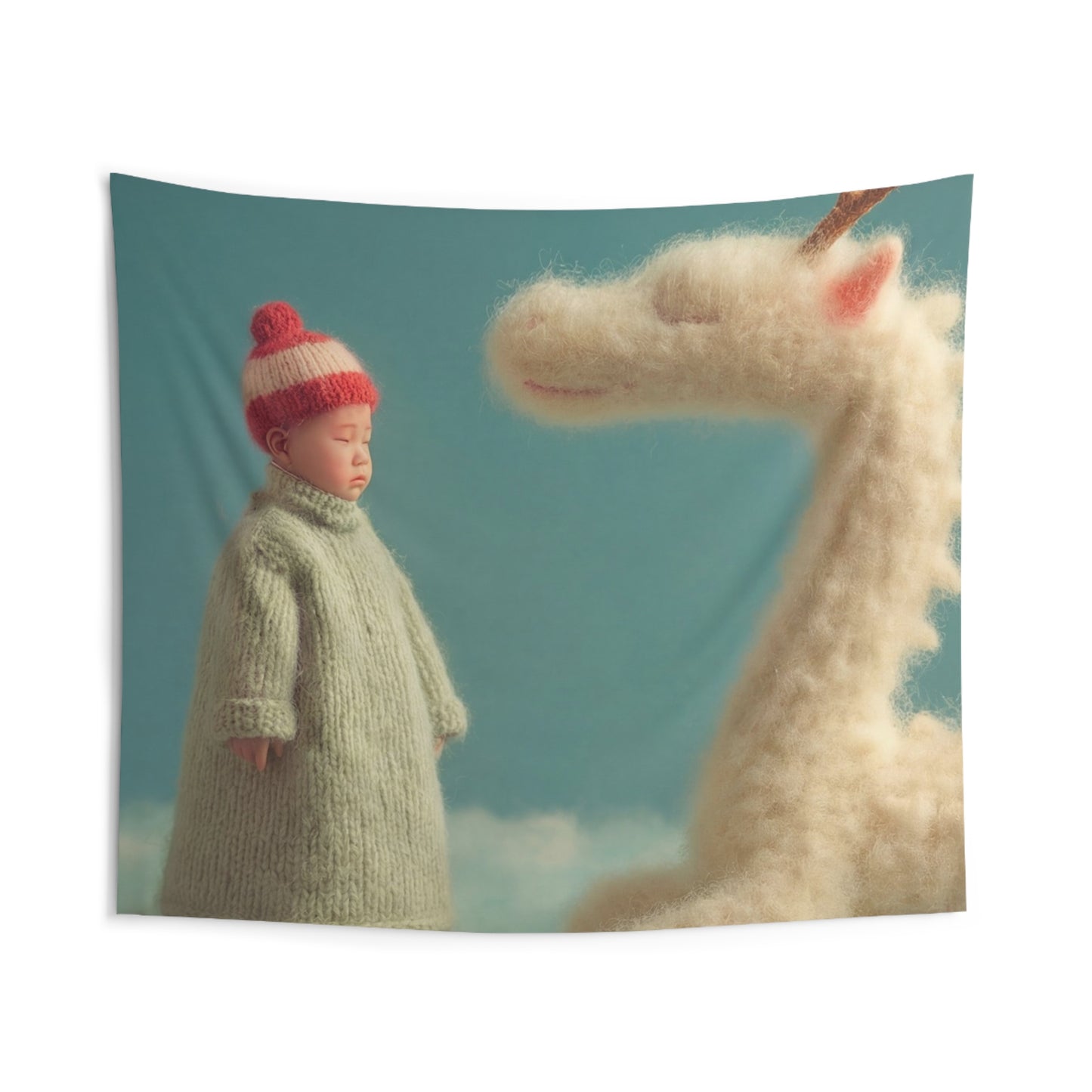 Woolen Dragon and Child Indoor Wall Tapestries – Soft Sky Sanctuary