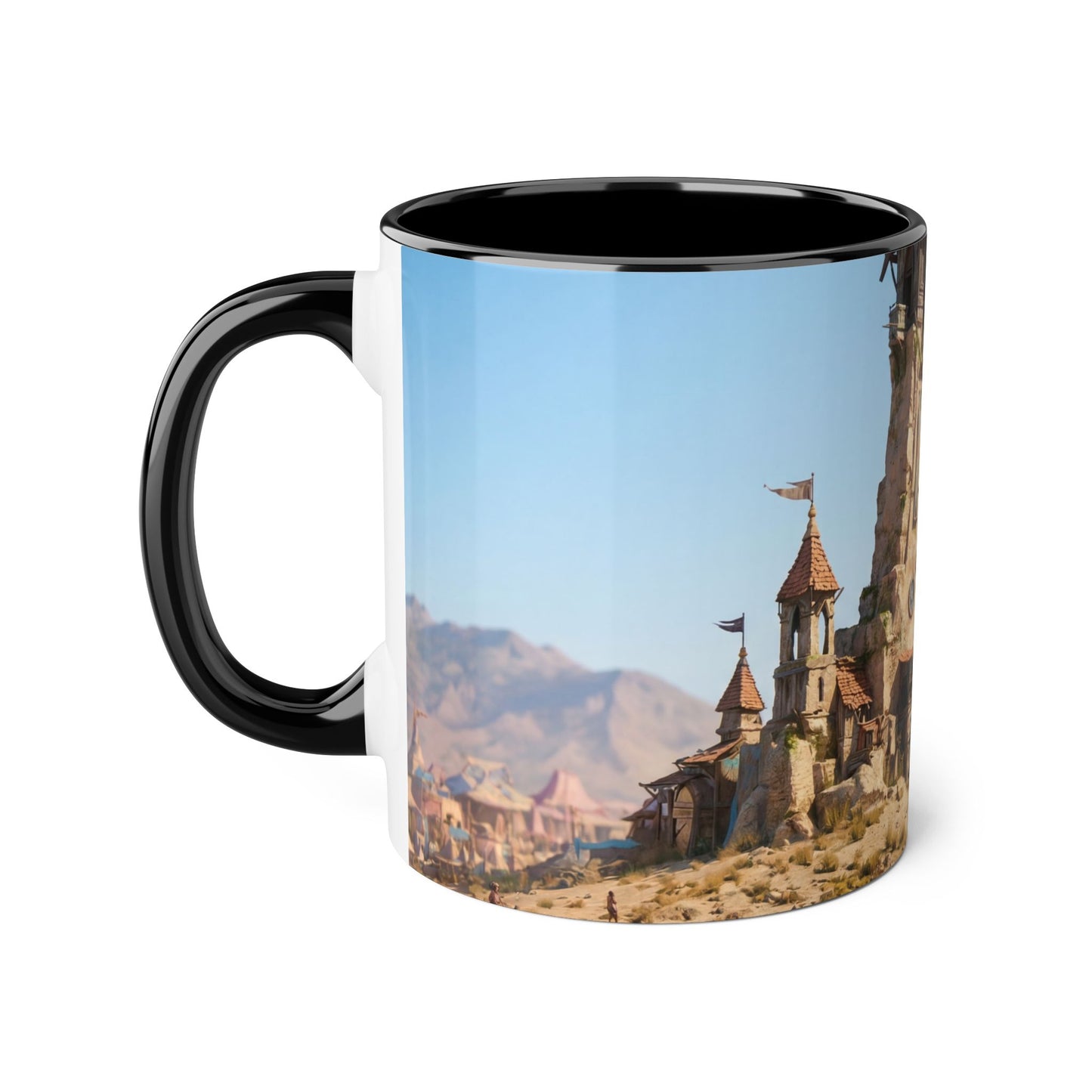 Dusty Gate Guardian Accent Mugs, 11oz – Sandstone Sentinel Archway