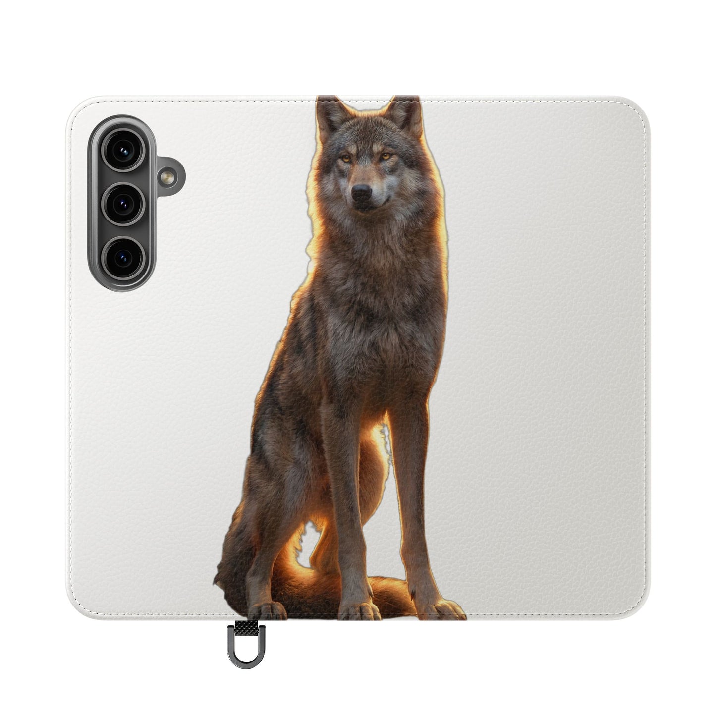 Sunlit Wolf Flip Cases – Golden Hour Sentinel Portrait