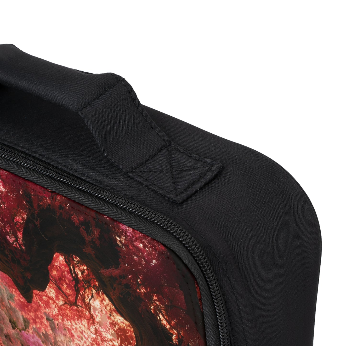 Crimson Heartwood Forest Lunch Bag – Whispering Love in Autumn Light