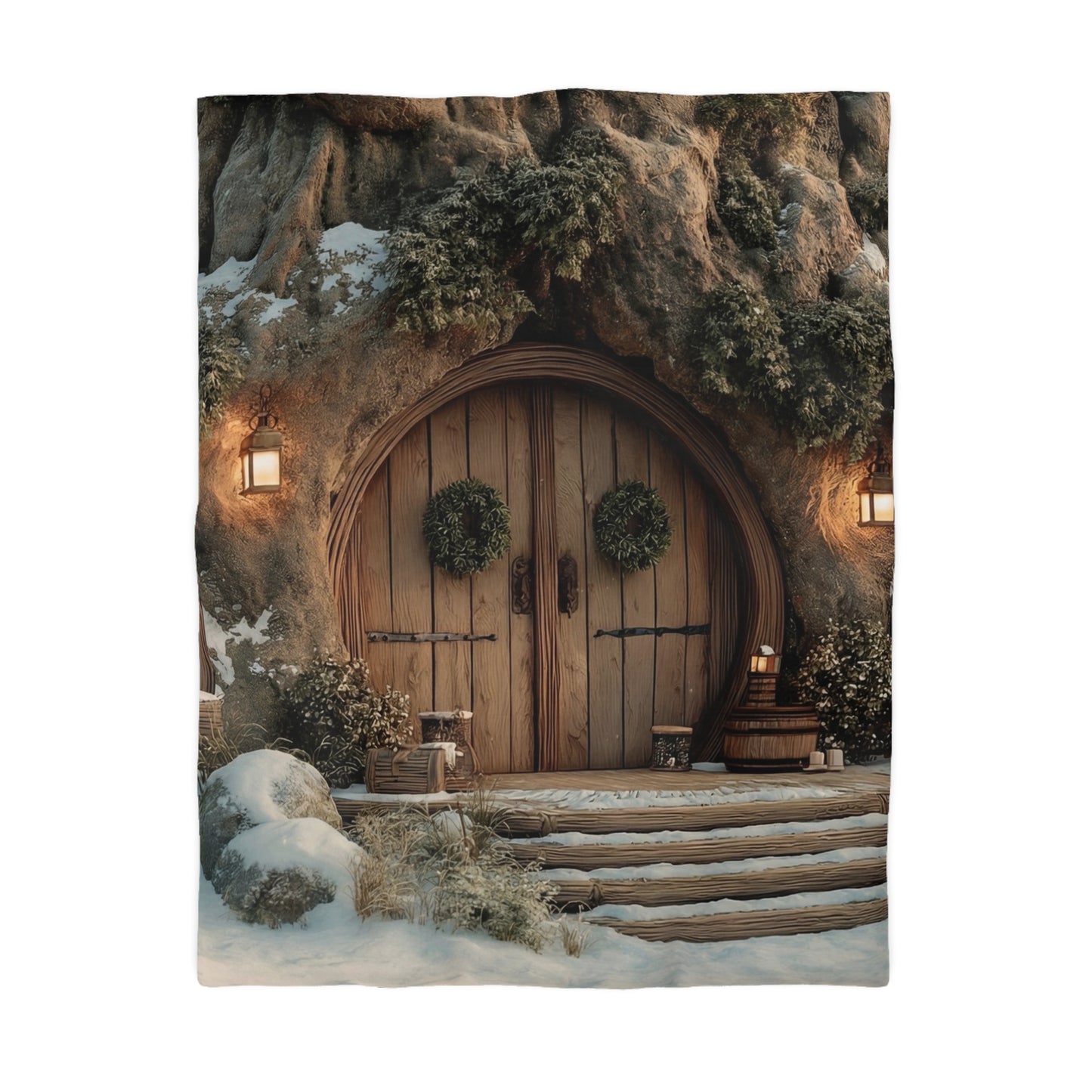 Winter’s Whisper Microfiber Duvet Cover – Cozy Treehouse Sanctuary