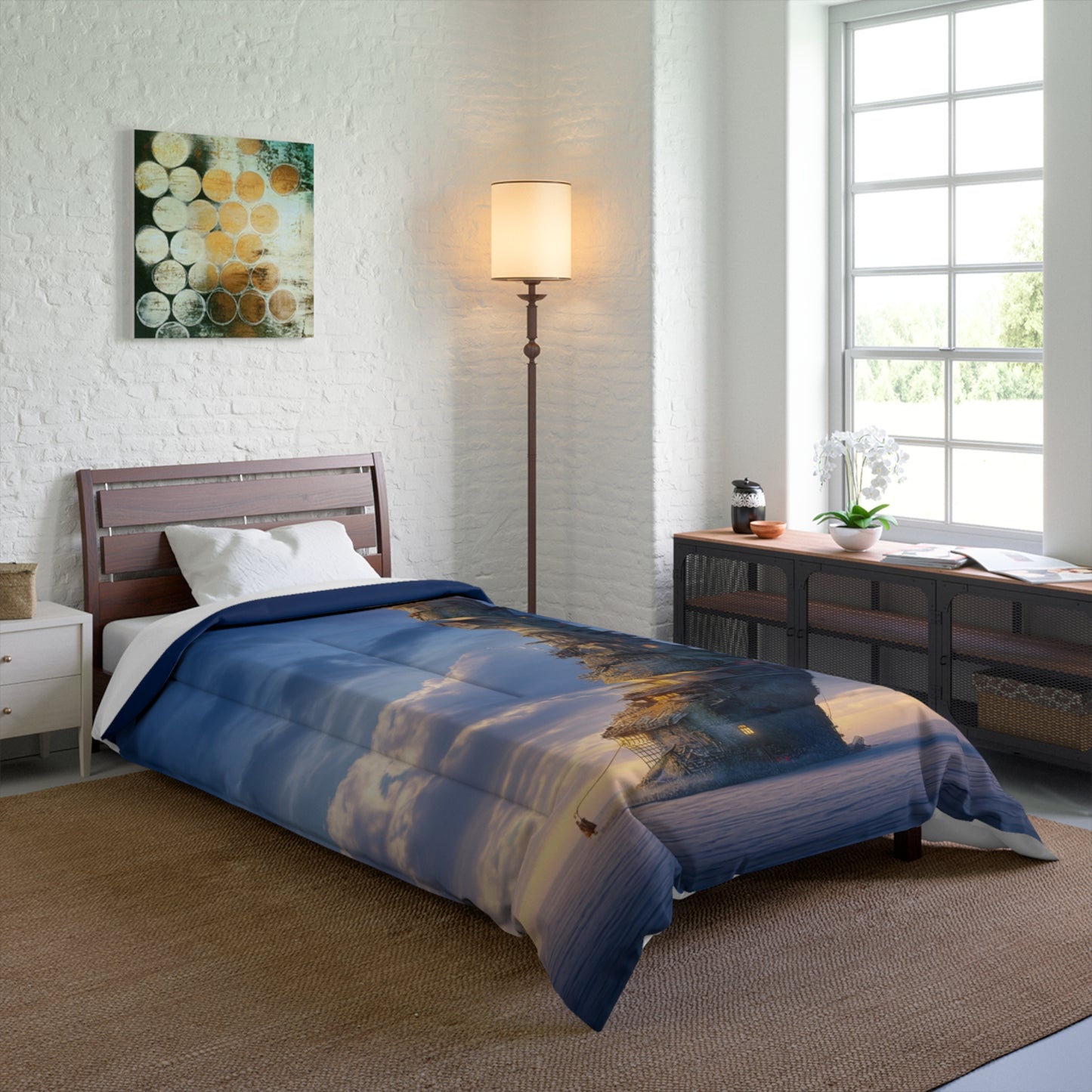 Skyborne Lighthouse Comforter – Twilight Beacon Dreamscape