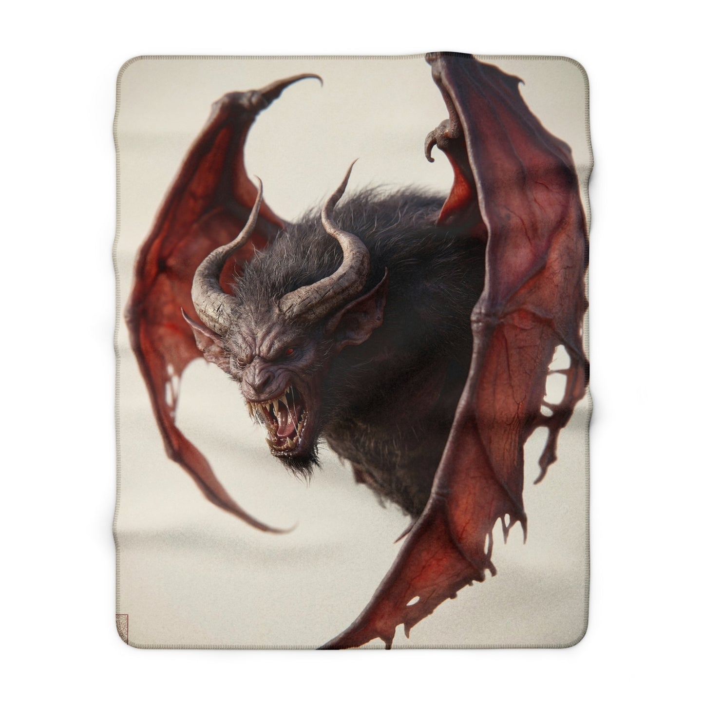 Winged Horror Sherpa Fleece Blanket – Crimson Membrane Roar