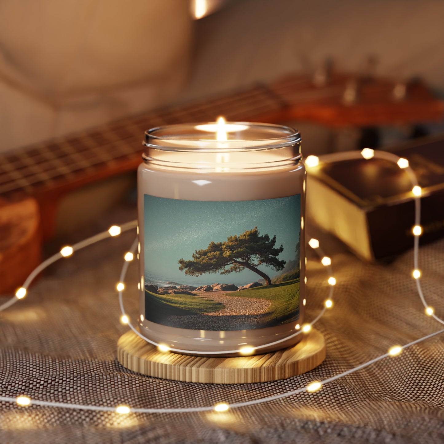 Starlit Sentinel Scented Soy Candles with White Lid, 9oz – Coastline Twilight Sanctuary