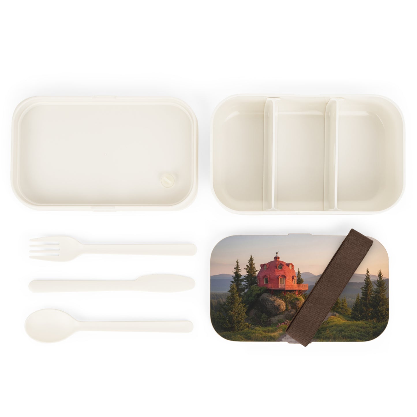 Red Dome Cottage Bento Lunch Box – Sunset Path to Your Quiet Peak