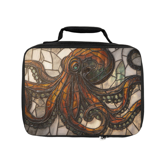 Stained Glass Octopus Lunch Bag – Amber Depths & Gothic Whimsy