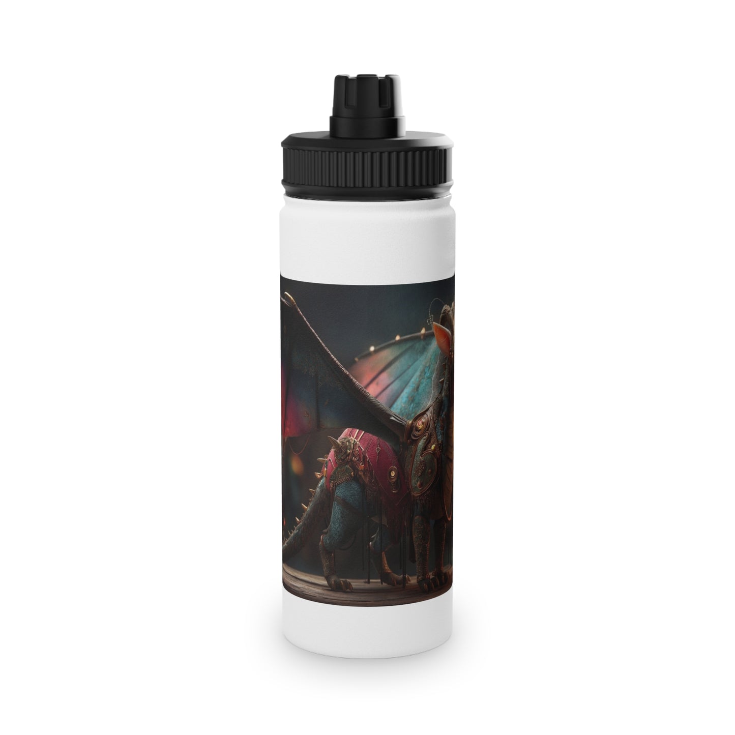 Celestial Dragon Stainless Steel Water Bottle, Sports Lid – Twilight Parade Guardian