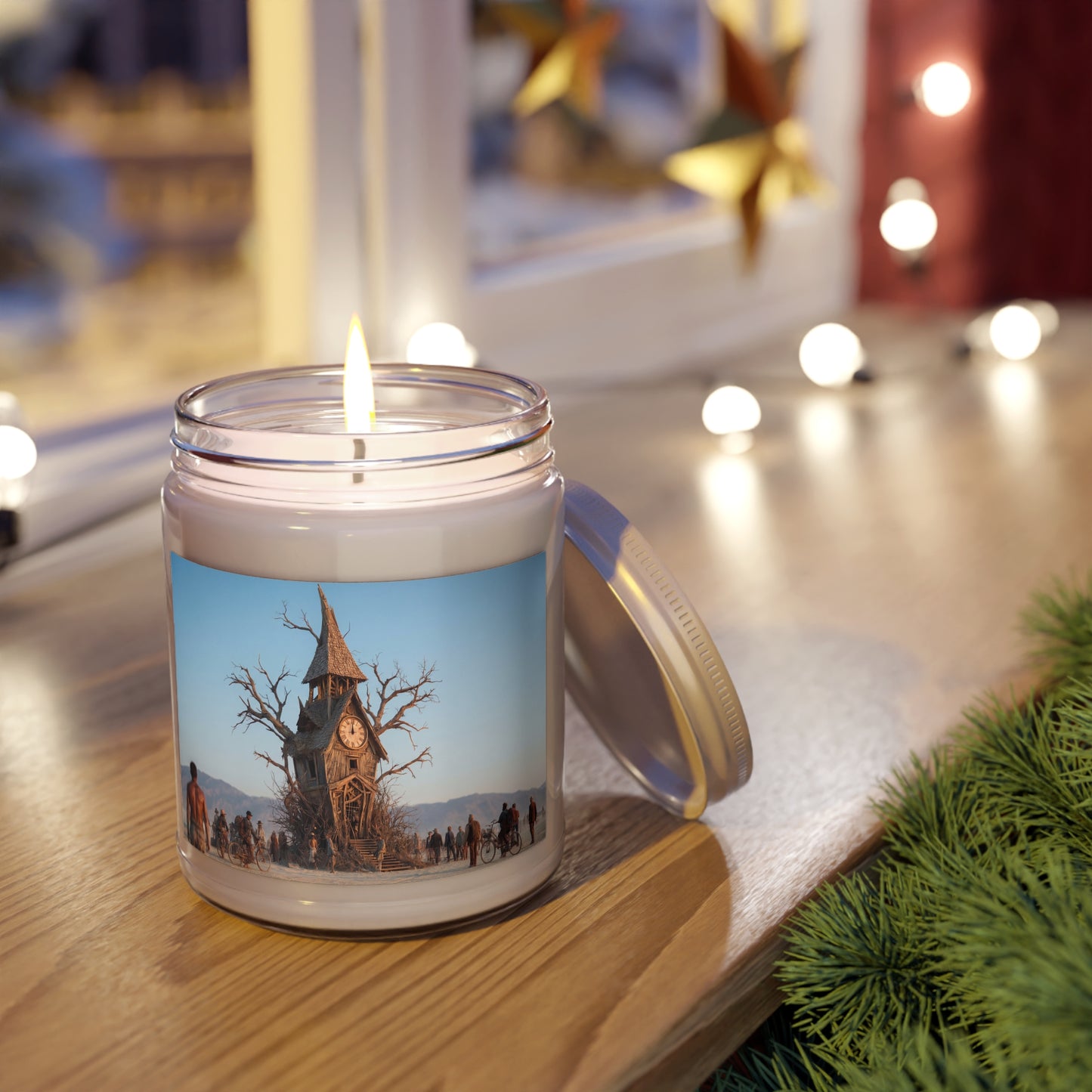 Clocktower in the Desert Scented Soy Candles with White Lid, 9oz – Timeless Wanderer’s Hearth