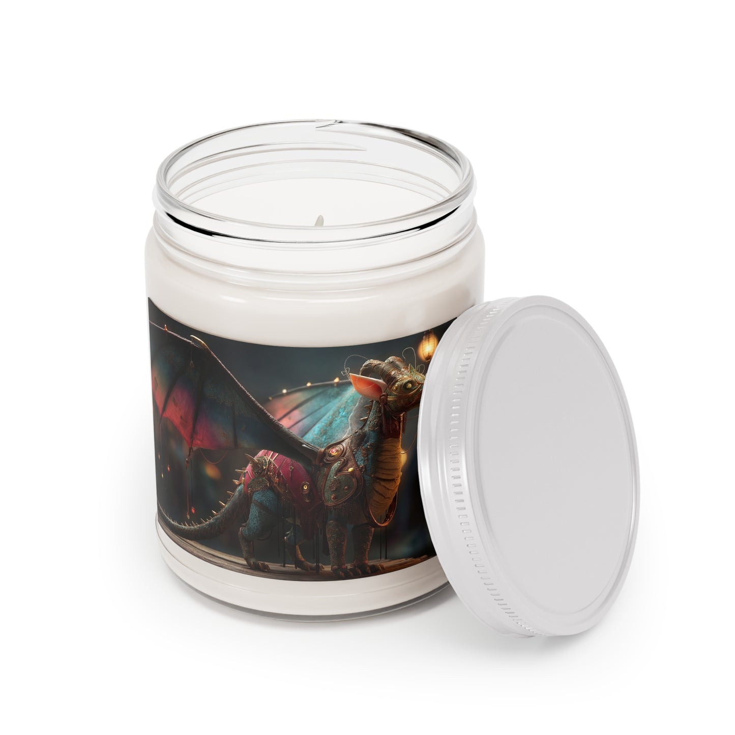 Regal Dragon Scented Soy Candles with White Lid, 9oz – Velvet Twilight Guardian