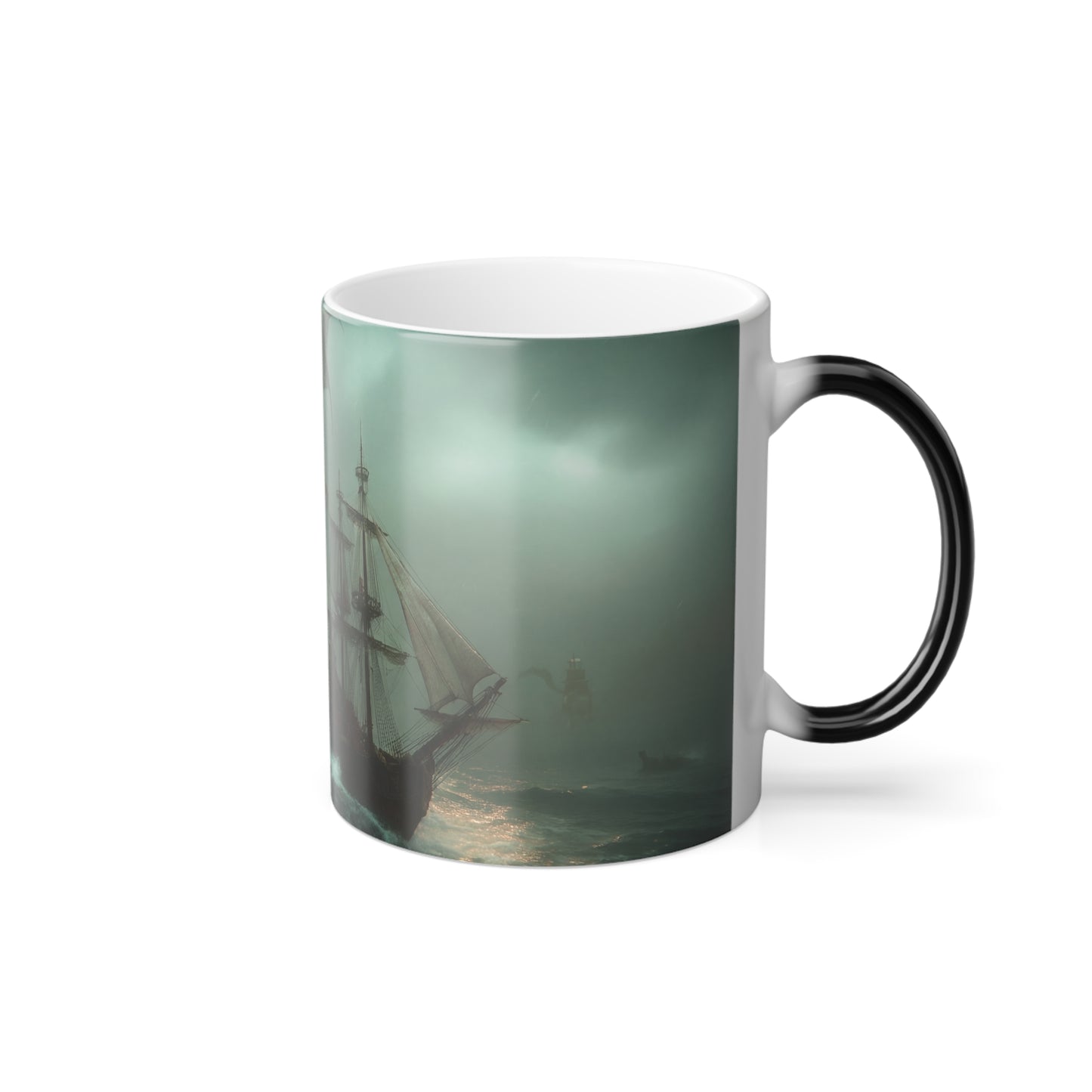 Abyssal Guardian Color Morphing Mug, 11oz – Crimson Leviathan Stormscape
