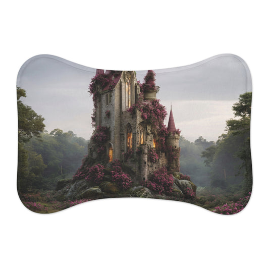 Rose-Clad Castle Pet Feeding Mats – Twilight Bloom Sanctuary