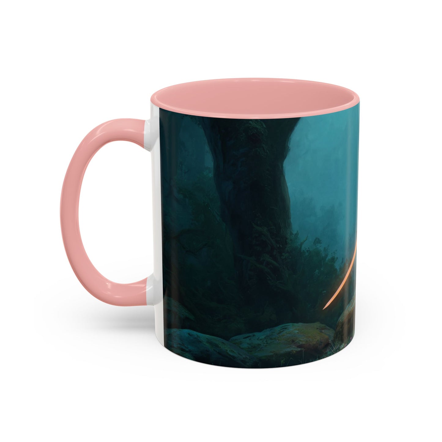 Glowing Sword Elf Sentinel Accent Coffee Mug (11, 15oz) – Misty Forest Guardian